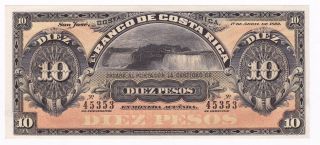 Costa Rica: Banknote - 10 Pesos Waterfalls Remainder S164r - Unc photo