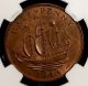 Great Britain 1/2 Penny 1944 Ngc Ms 64 Rb Unc Bronze Half Penny photo 1