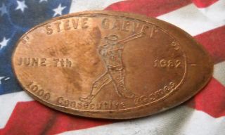 Steve Garvey Elongated Penny Usa Cent 1000 Games Souvenir Coin 1982 Mlb Baseball photo