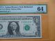 1977 A One Dollar Federal Reserve $1 Note Pmg Cu 64 Richmond Fr 1910 - E Small Size Notes photo 1
