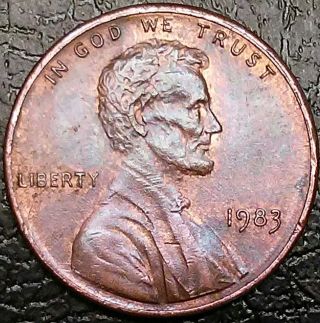 1983 1c Doubled Die Reverse Rd Lincoln Cent photo