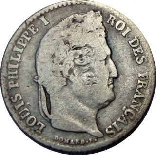 1834 I Francia 1/4 Franc Limoges - Luis Felipe I - Silver Coin Km: 740.  6 photo
