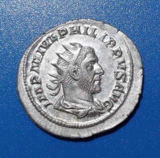 Philip I 244 - 249 Ad Antoninianus Circa 244 - 247 Ancient Roman Silver Coin Scarce photo