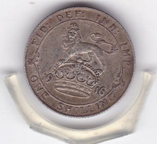 Sharp 1916 King George V Sterling Silver Shilling British Coin photo