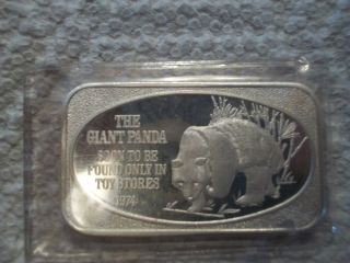The Giant Panda,  1 Oz, .  999 Silver Art Bar Soon To Be Found In Toy Stores Only photo