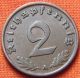 Ww2 German 1937 - A 2 Rp Reichspfennig 3rd Reich Bronze Nazi Coin (rl 1341) Germany photo 1