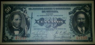 Mexico 50 Centavos (series I State Of Sinaloa),  1915,  Unc,  Series - B photo