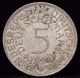 1951 F,  Germany,  Federal Republic Five 5 Deutsche Mark Silver Coin 1c9 West & Unified (1949-Now) photo 2