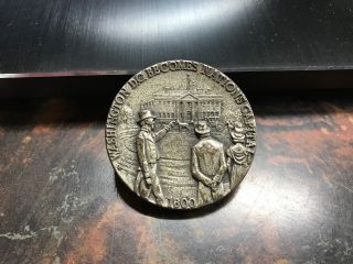 Danbury 1800 Sterling Silver Washington Becomes Capital Medal photo