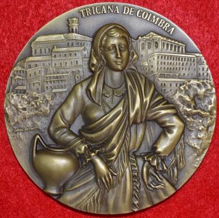 Portuguese Costumes/ Tricana Woman From Coimbra,  Portugal Bronze Medal photo