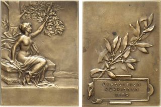 Ice.  Ag: France.  Award Bronze Plaque By Pillet,  Dated 1930. photo