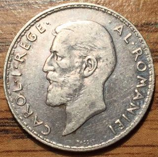 1912 Silver Romania 1 Leu Carol I Coin photo
