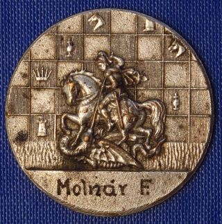 1949 - 50 Chess Medal Knight / St.  George Vs.  Dragon 40mm photo