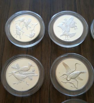 10 Franklin Roberts Birds Sterling Silver 2 Oz Each Silver Coin Collecting photo