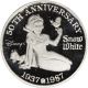 1987 Disney Snow White 50th Anniversary 1/2 Oz.  Silver Round - Snow White 0619 Silver photo 1
