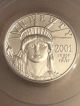 2001 Us Platinum Statue Of Liberty $25 1/4 Oz Platinum Coin Pcgs Ms69 Platinum photo 2