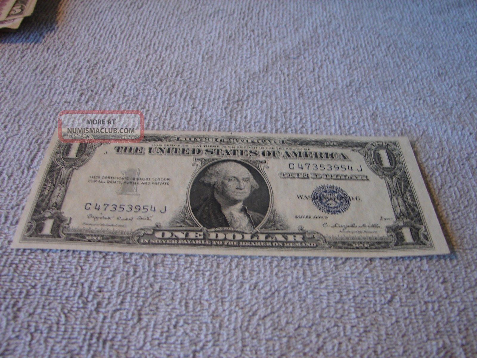 1935g $1 Dollar Silver Certificate Old Us Currency Circulated Small Size Notes photo