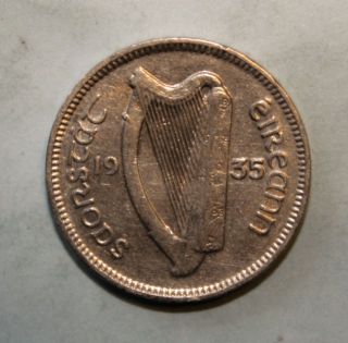 Ireland 3 Pence 1935 Extremely Fine Coin Key Date photo