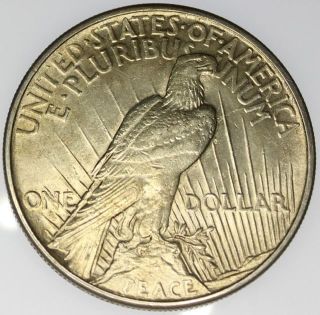 1921 Peace Silver Dollar,  Very Slight Golden Toning,  Au? Ms? You Grade It photo
