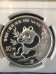 1991 China Silver 10 Yuan Panda Large Date Ngc Ms69 China photo 1