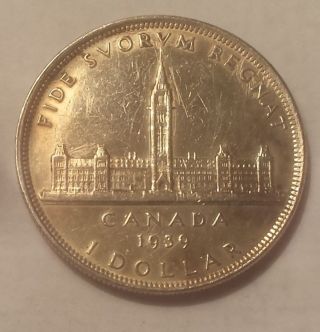 1939 Canada Silver Dollar (80 Silver) - King George Vi (