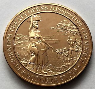 C1832 Franklin Bronze Medal,  Pinckney ' S Treaty photo