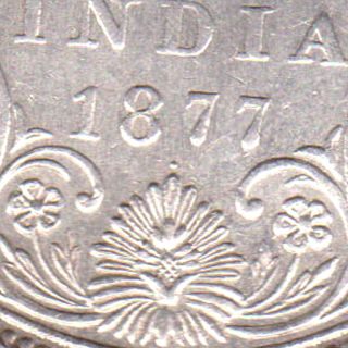 British India - 1877 - Dot Variety - One Rupee - Victoria Queen - Rarest Silver Coin - 14 photo