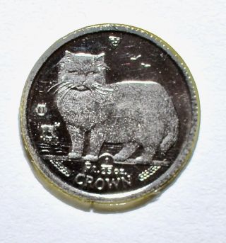 1989 Isle Of Man 1/25th Troy Ounce.  999 Pure Platinum Proof Cat Coin photo