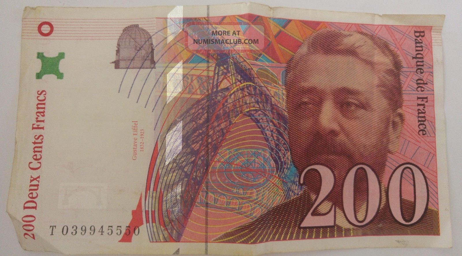 1996 France Paper Money - 200 Francs Banknote Europe photo