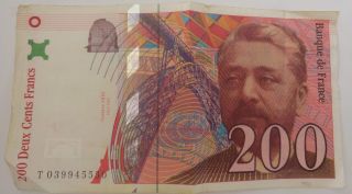 1996 France Paper Money - 200 Francs Banknote photo