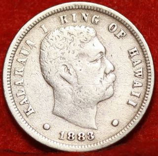 1883 Hawaii 10 Cents Silver Foreign Coin S/h photo