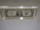 1957 Uncirculated $1 Usa One Dollar Silver Certificate Blue Seal 3/4 Inch Lucite Small Size Notes photo 1