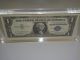 1957 Uncirculated $1 Usa One Dollar Silver Certificate Blue Seal 3/4 Inch Lucite Small Size Notes photo 2
