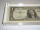 1957 Uncirculated $1 Usa One Dollar Silver Certificate Blue Seal 3/4 Inch Lucite Small Size Notes photo 3