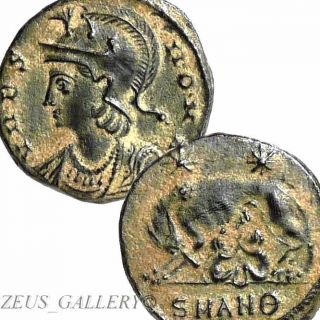 Constantine The Great She Wolf Suckling Twins Romulus Ancient Roman Empire Coin photo