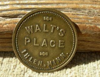 Ca 1900s Ihlen Minnesota Mn (tiny Pipestone Co Split Rock Nr Sd) Brass Bar Token photo