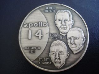 Apollo 14 Nasa Space Program Shepard Roosa Michell Lunar Golf Medal photo