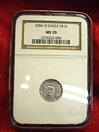 2006 W U.  S.  Platinum $10 (1/10 Oz. ) Burnished Eagle - Ngc Ms70 - photo