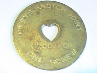 Riley ' S Knotch Joint Good For One Screw Brothel Token Heart 45mm photo