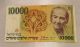 10000 Israeli Shekels 1984 Unc Banknote Pm Golda Meir Rare Middle East photo 1