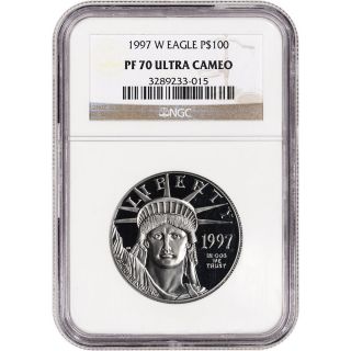1997 - W American Platinum Eagle Proof (1 Oz) $100 - Ngc Pf70 Ucam photo