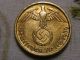 1939 Rare Old Wwii Nazi Hitler Germany 3rd Reich Brass Reichspfennig War Coin Germany photo 1
