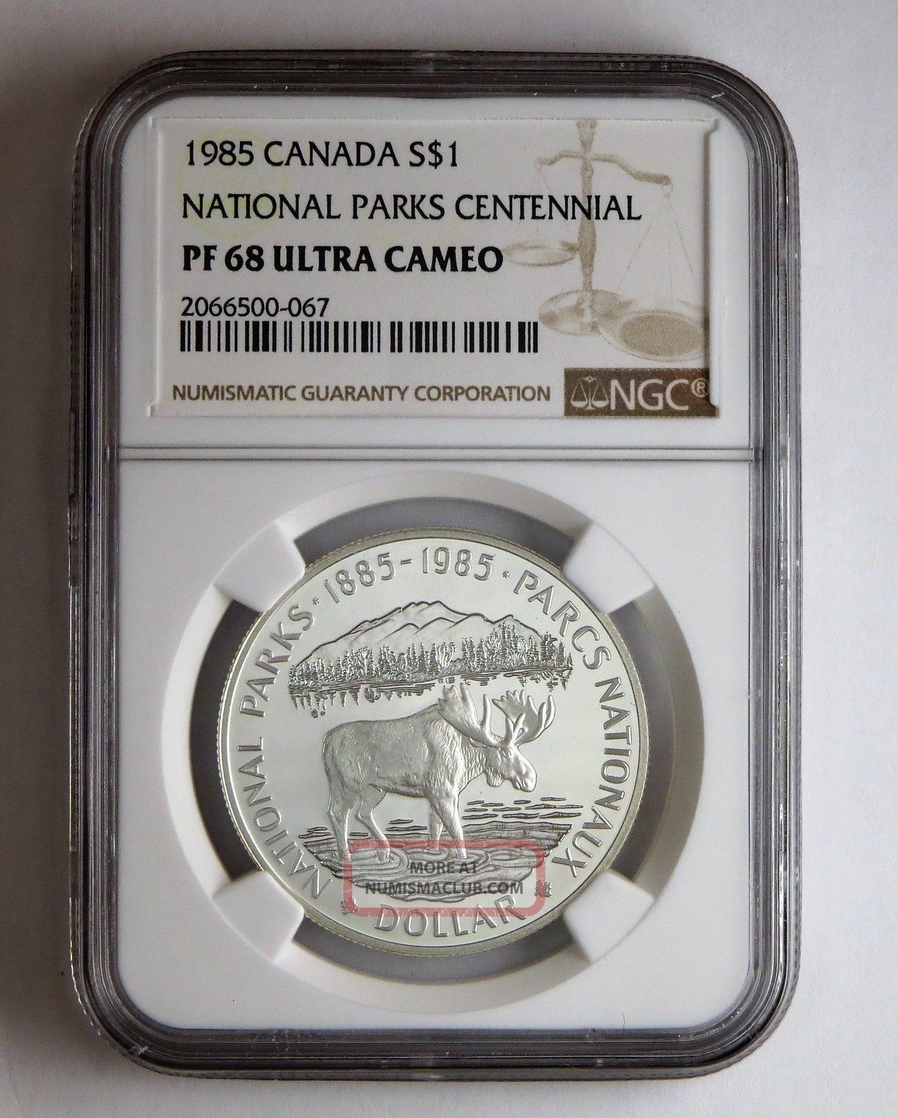 1985 Canada S$1 Silver Dollar National Parks Centennial Ngc Pf 68 Ultra Cameo Dollars photo