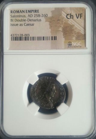 Roman Empire Saloninus (ad258 - 260) Ngc Cerified (ch Vf) Coin Issue As Caesar photo