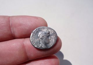 Caesar Augustus Denarius,  Silver Coin.  Lyons,  2 Bc - Ca 13 Ad. photo