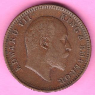 British India - 1907 - One Quarter Anna - King Edward Vii - Copper Coin - 18 photo