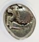 525 - 475 Bc Greek Silver Ionia Meletus Ar Obol Roaring Lion Coin Ngc Choice Fine Coins: Ancient photo 1