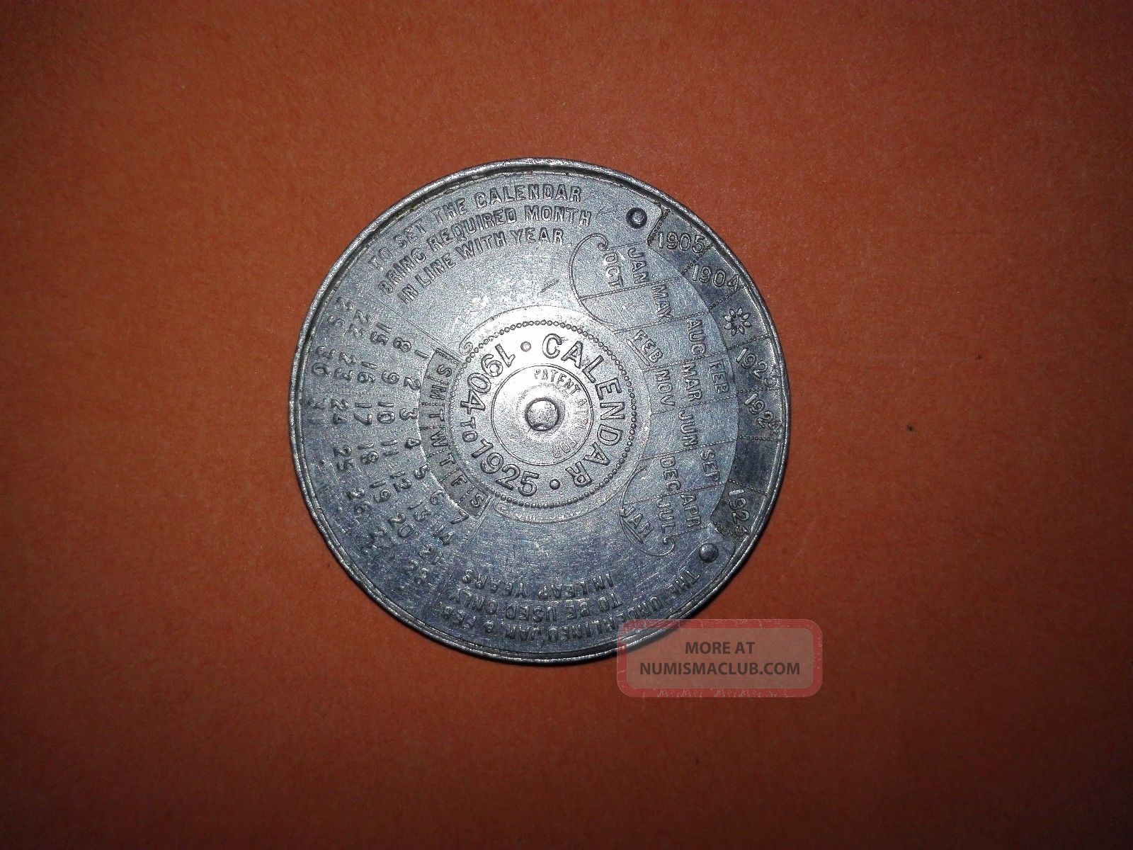 Medal Of Calendar Rosbach Water Table - Aluminum - From 1904 To 1925 Rotates Freel Coins: Medieval photo