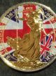 2016 Uk Patriotic Flag Britannia 1oz Silver Coin - 24kt Gold UK (Great Britain) photo 7