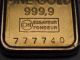 5 Gram Credit Suisse.  9999 Fine Gold Bar In 18k Gold 1g Bezel.  Serial 777740 Gold photo 3
